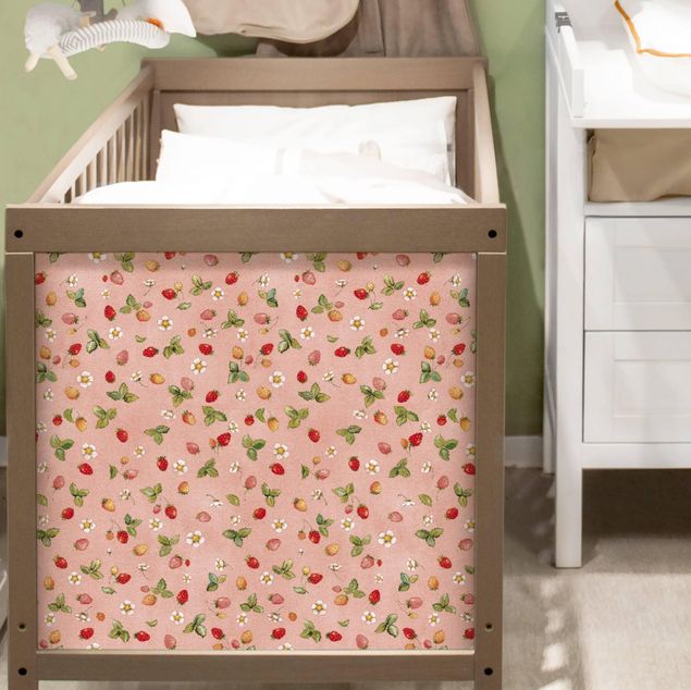 Möbelfolie Kinderzimmer - Erdbeerinchen Erdbeerfee - Erdbeerblüten