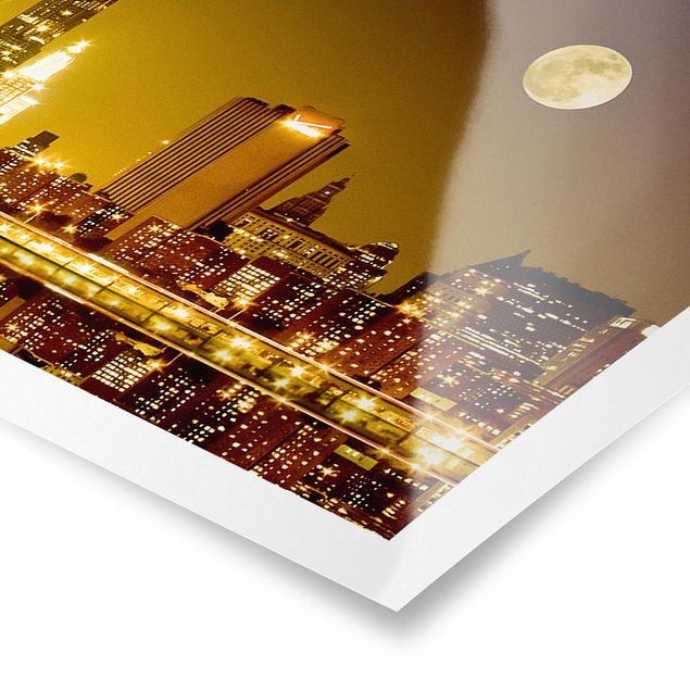 Poster - Goldenes New York - Panorama Querformat