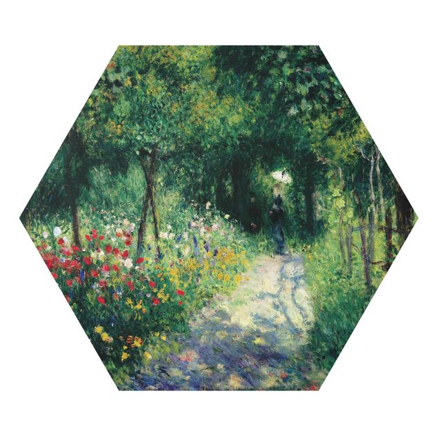 Hexagon Bild Alu-Dibond - Auguste Renoir - Frauen im Garten