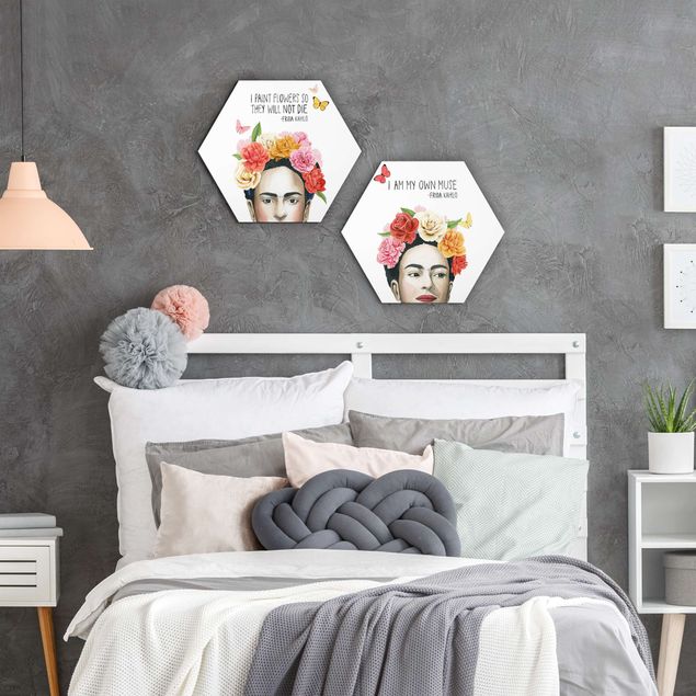 Hexagon-Bilder Fridas Gedanken Set I