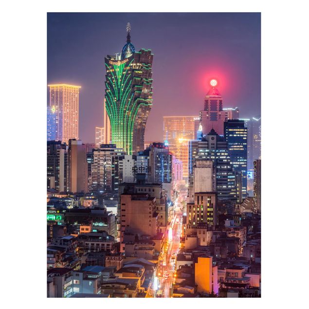 Magnettafel - Nachtlichter von Macau - Hochformat 3:4