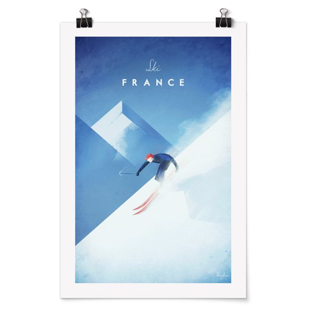 Städteposter Reiseposter - Ski in Frankreich