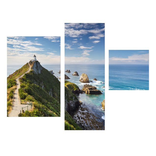 schöne Leinwandbilder Nugget Point Leuchtturm und Meer Neuseeland