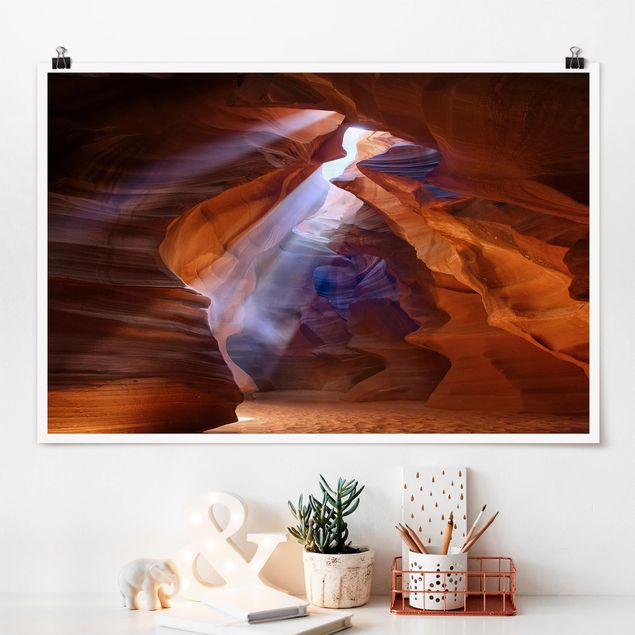 Poster Berge Lichtspiel im Antelope Canyon