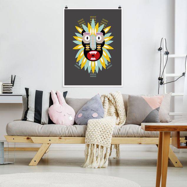 Moderne Poster Collage Ethno Maske - King Kong