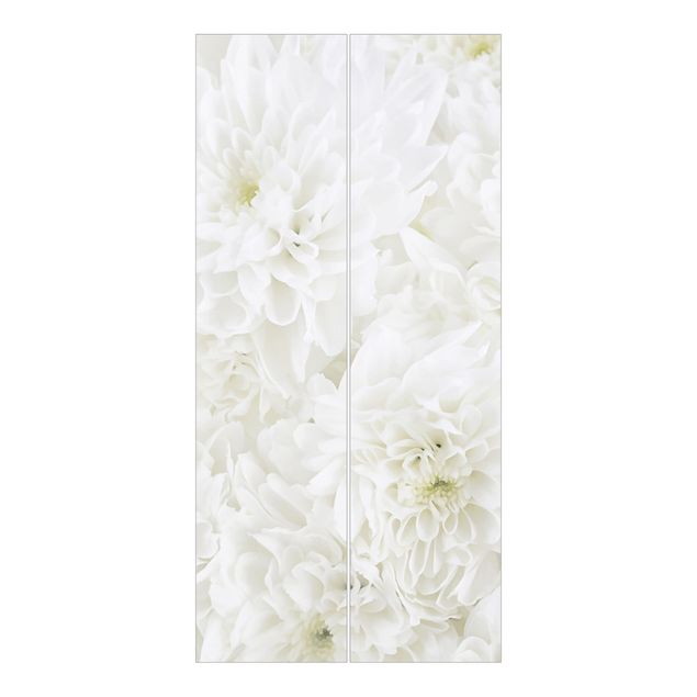 Schiebegardinen Set - Dahlien Blumenmeer weiß - Flächenvorhänge