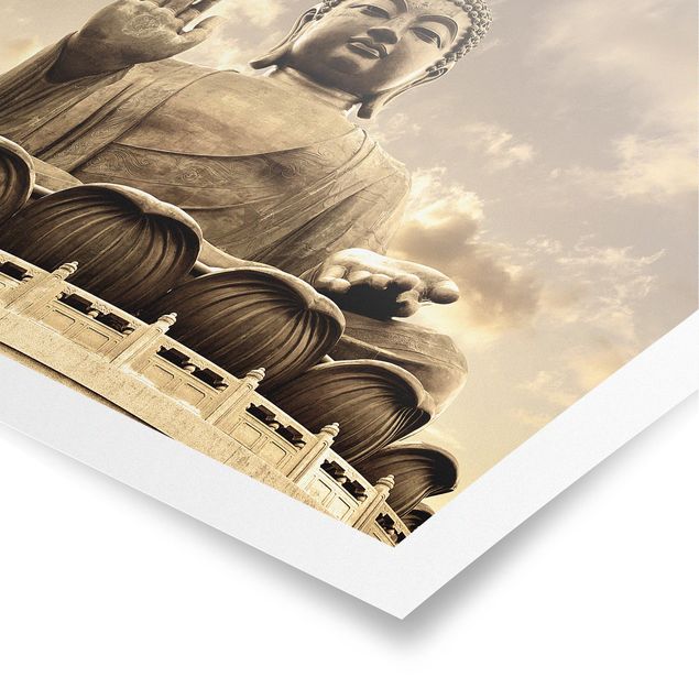 Poster Großer Buddha Sepia
