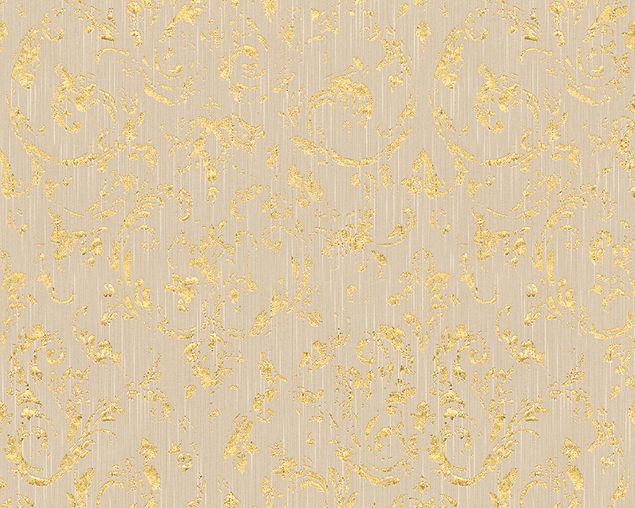 Tapeten mit Muster Architects Paper Metallic Silk in Beige Metallic - 306602