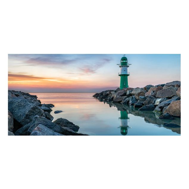 Magnettafel - Sunset at the Lighthouse - Panorama Querformat
