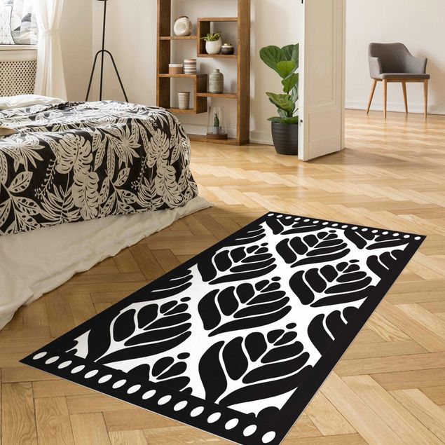 Teppichläufer Stilisierte Palmenblätter mit Balken