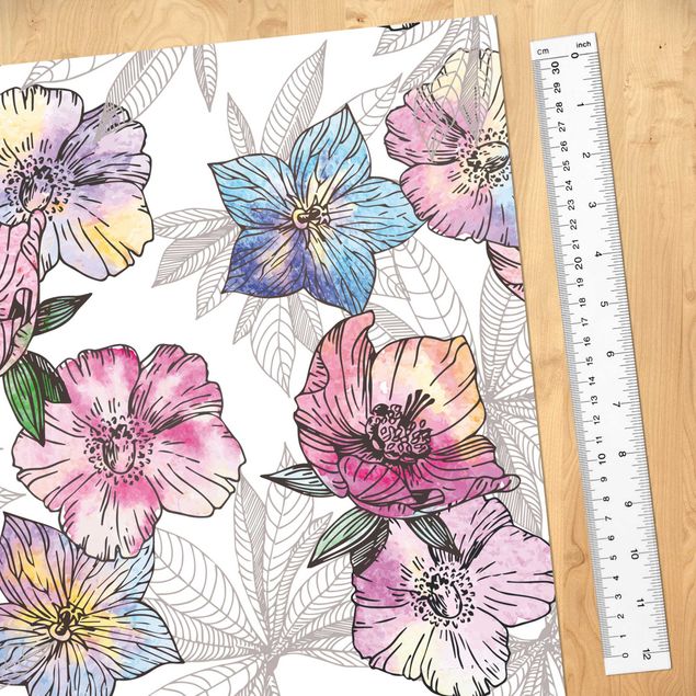 Pattern Design Aquarell Blumenmuster Pastellfarben