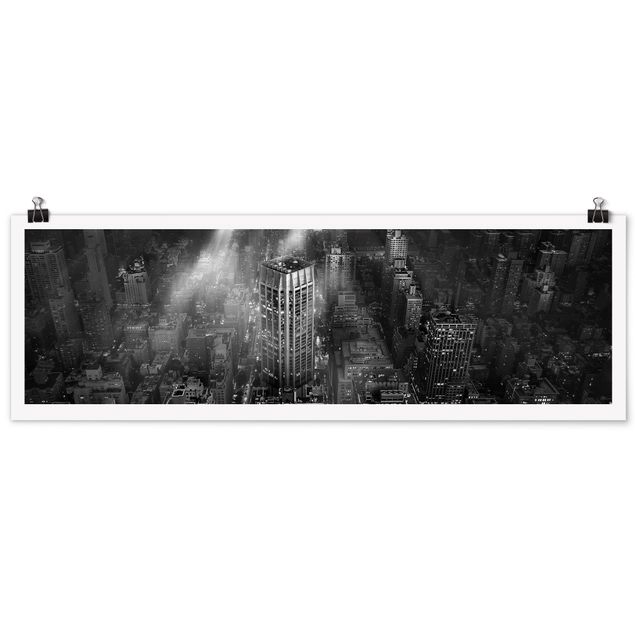 Poster Skyline Sonnenlicht über New York City
