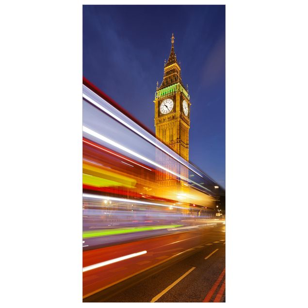 Raumteiler - Verkehr In London am Big Ben bei Nacht 250x120cm