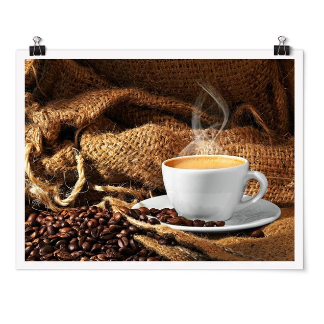Poster - Kaffee am Morgen - Querformat 3:4