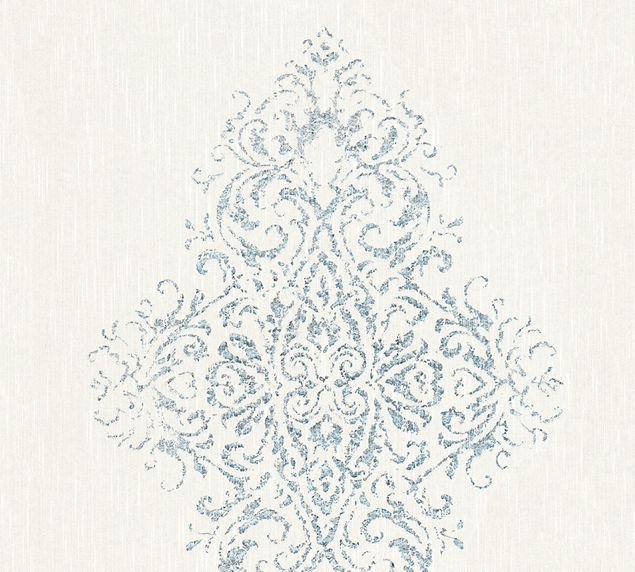 Tapeten mit Muster Architects Paper Luxury wallpaper in Weiß Blau Metallic - 319451