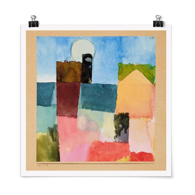 Poster - Paul Klee - Mondaufgang - Quadrat 1:1