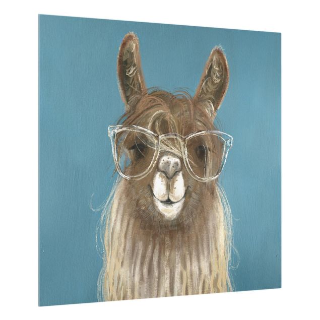 Küchenspritzschutz Lama mit Brille III