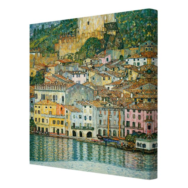 Leinwandbild - Gustav Klimt - Malcesine am Gardasee - Quadrat 1:1