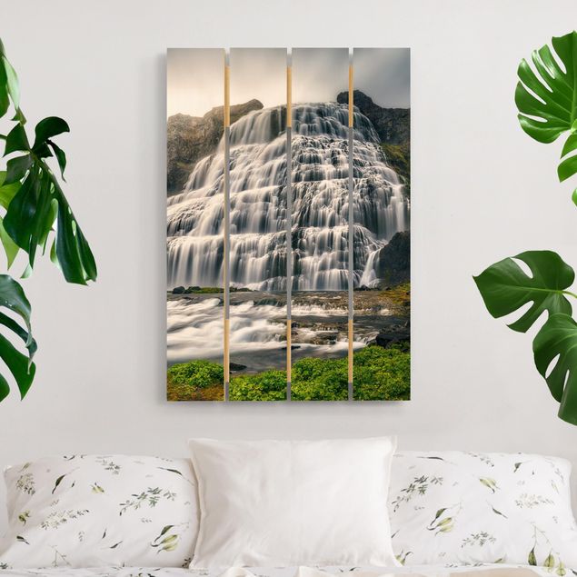Holzbilder Natur Dynjandi Wasserfall