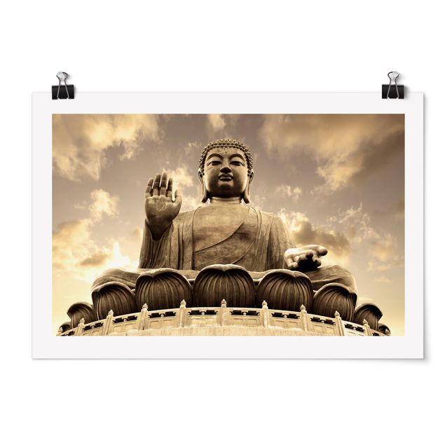 Wandbilder Großer Buddha Sepia