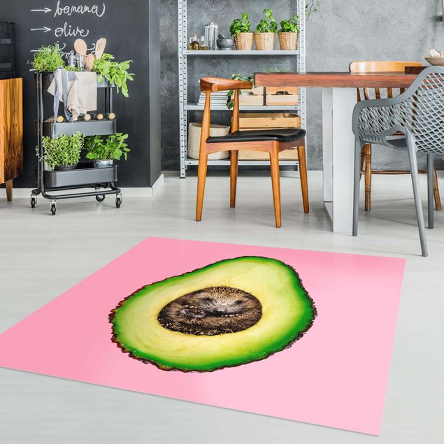 Moderner Teppich Avocado mit Igel
