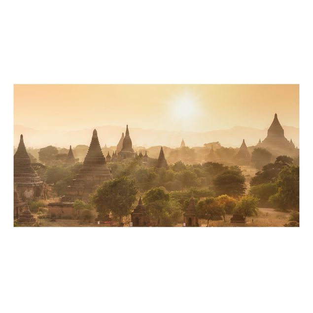 Alu Dibond Bilder Sonnenuntergang über Bagan