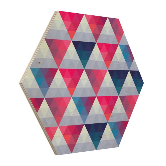 Hexagon Bild Holz - Triangle Muster Design