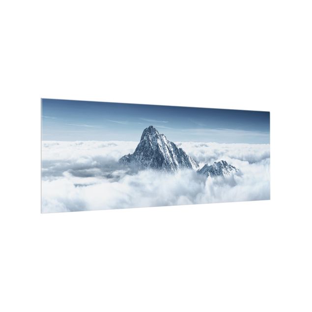 Spritzschutz Glas - Die Alpen über den Wolken - Panorama - 5:2