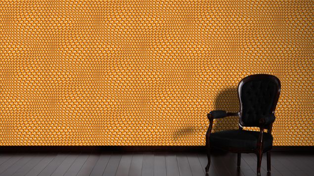 Livingwalls Mustertapete Harmony in Motion by Mac Stopa in Grau, Metallic, Orange