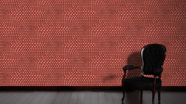 Livingwalls Mustertapete Harmony in Motion by Mac Stopa in Grau, Metallic, Rot