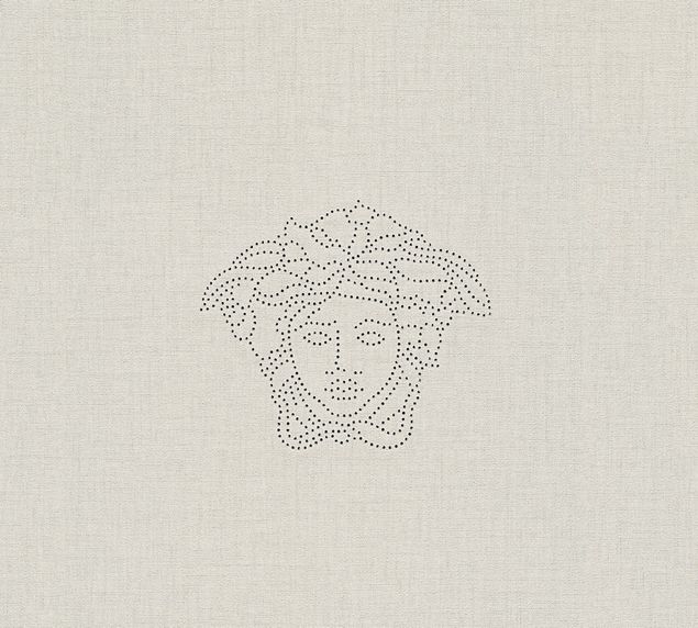 Tapeten mit Muster Versace wallpaper Versace 3 Medusa in Creme Metallic - 329501