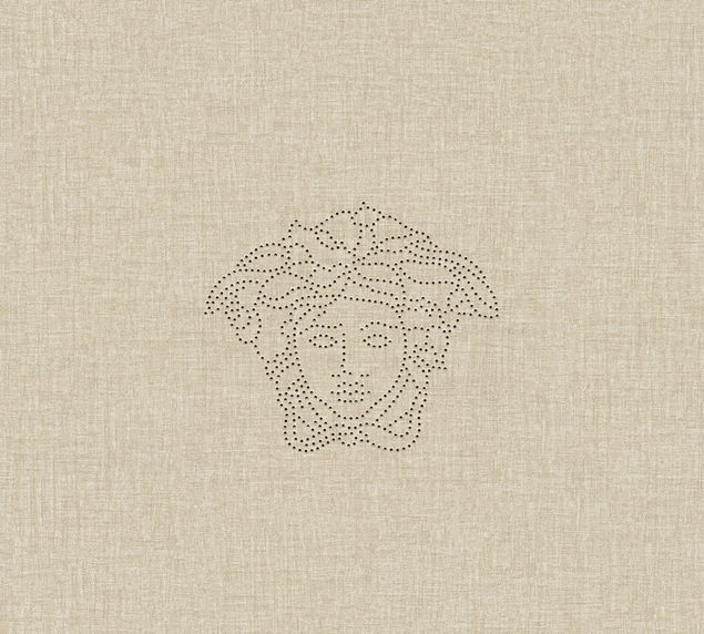 Tapeten mit Muster Versace wallpaper Versace 3 Medusa in Creme Metallic - 329502