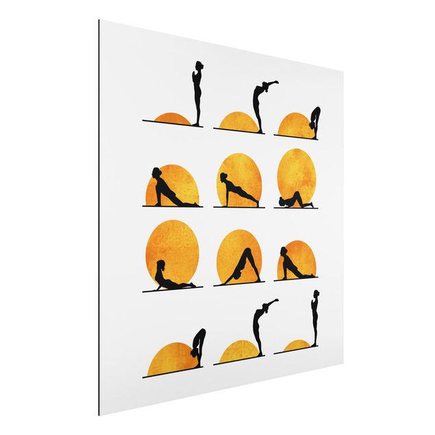 Kubistika Poster Yoga - Der Sonnengruß