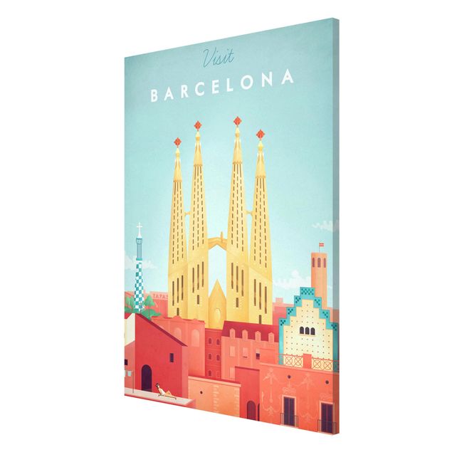 Magnettafel mit Motiv Reiseposter - Barcelona