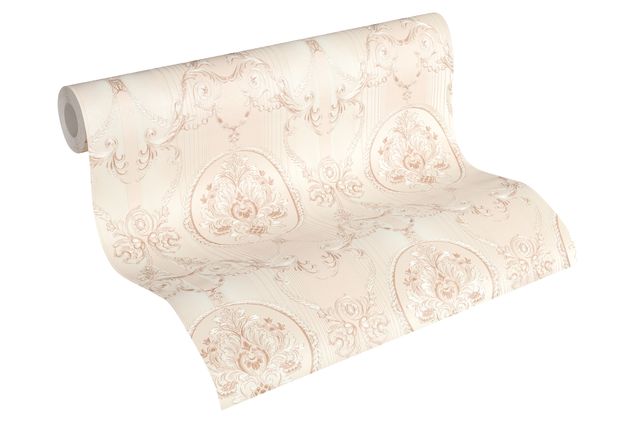 Retro Tapete A.S. Création Hermitage 10 in Creme Metallic Rosa - 330835