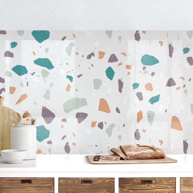 Platte Küchenrückwand Detailliertes Terrazzo Muster Grosseto II