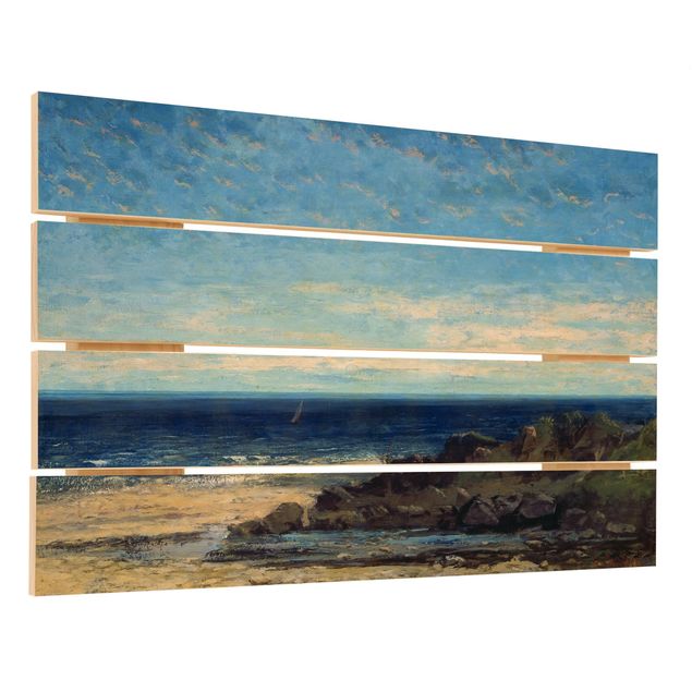 Holzbild - Gustave Courbet - Blaues Meer - Querformat 2:3