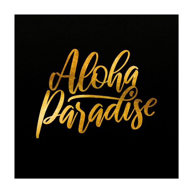 Teppich gold Gold - Aloha Paradise auf Schwarz