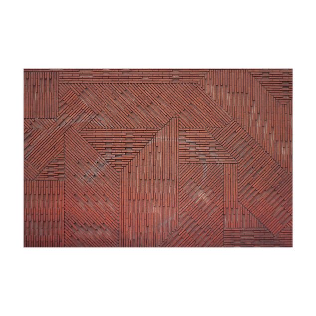 Teppich Steinoptik Design Ziegelstein Rot