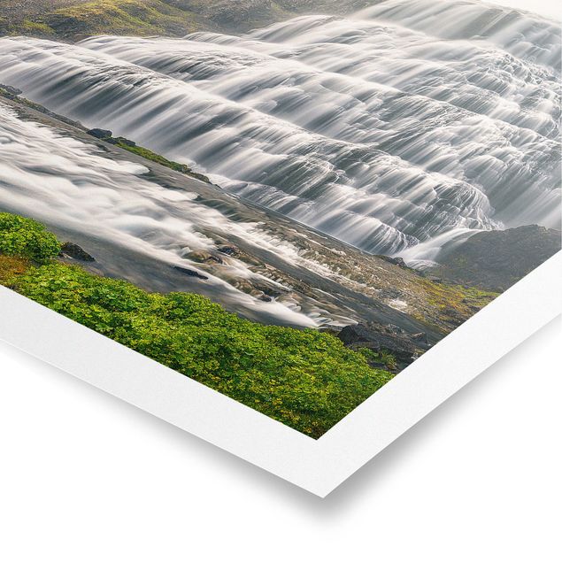 Poster - Dynjandi Wasserfall - Quadrat 1:1