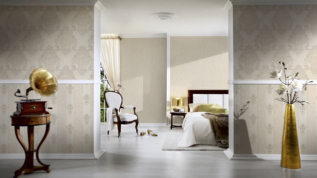 Tapeten mit Muster Architects Paper Luxury Classics in Beige Metallic - 343723