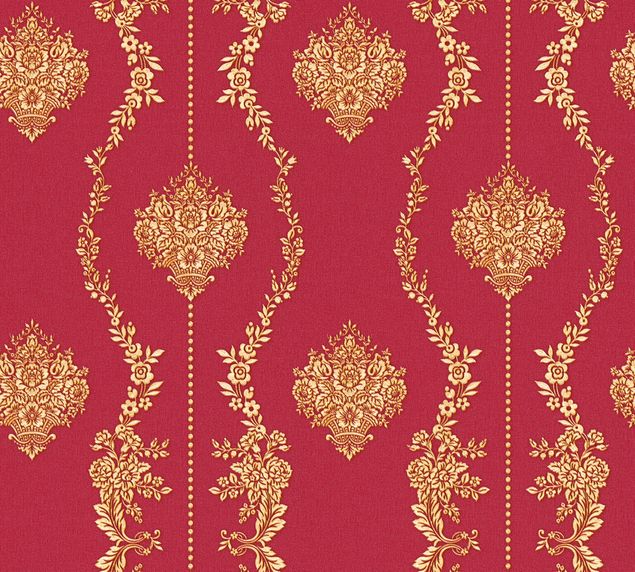 Tapete Barock A.S. Création Château 5 in Gelb Metallic Rot - 344932