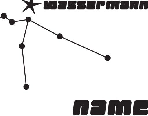 Wandtattoo Sprüche - Wandtattoo Namen No.UL804 Wunschtext Sternbild Wassermann