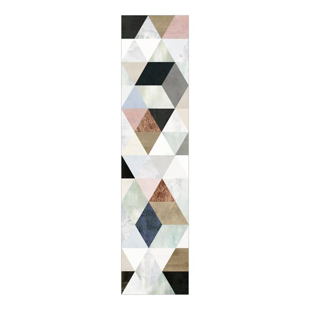 Schiebevorhänge Aquarell-Mosaik mit Dreiecken I