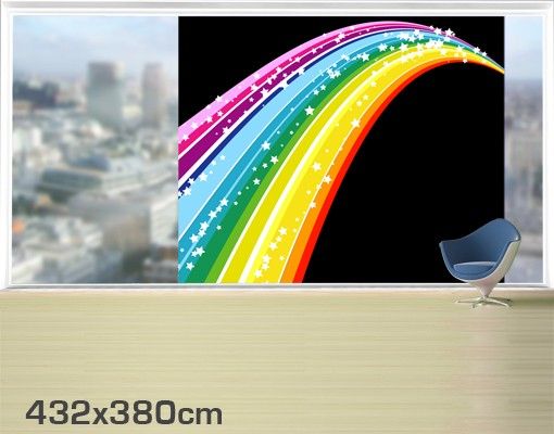 Fensterfolie - XXL Fensterbild Rainbow - Fenster Sichtschutz