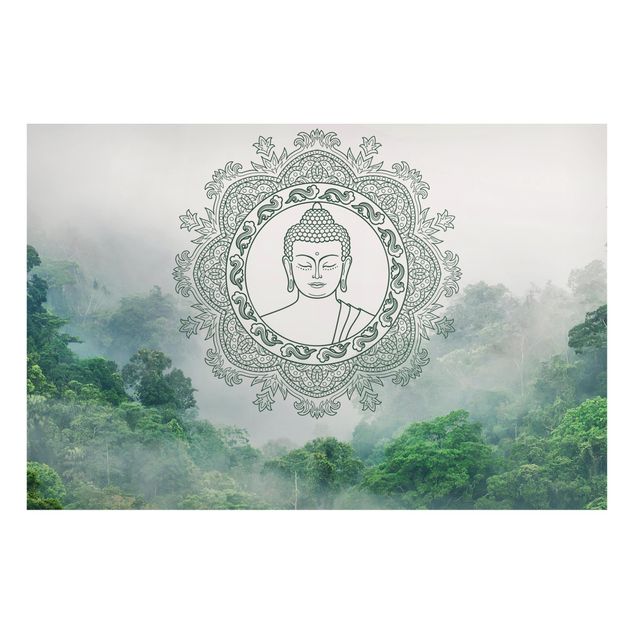 Magnettafel - Buddha Mandala im Nebel - Hochformat 3:2