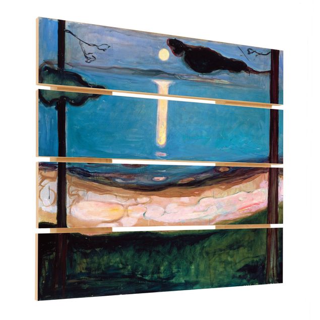Holzbilder Edvard Munch - Mondnacht