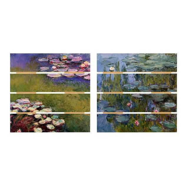 Holzbild 2-teilig - Claude Monet - Seerosen Set - Quadrate 1:1