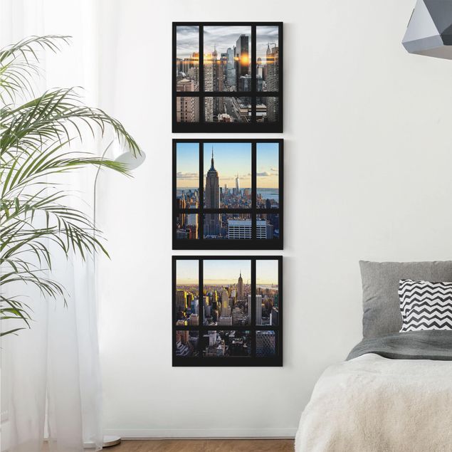 schöne Leinwandbilder Fensterblicke über New York