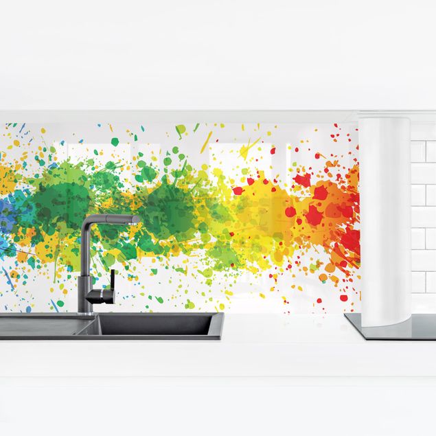Küchenrückwand selbstklebend Rainbow Splatter I